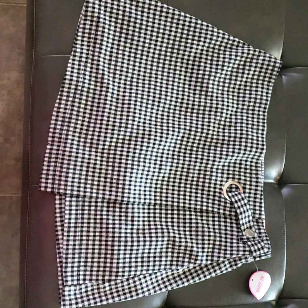 Plad Black and White Skirt